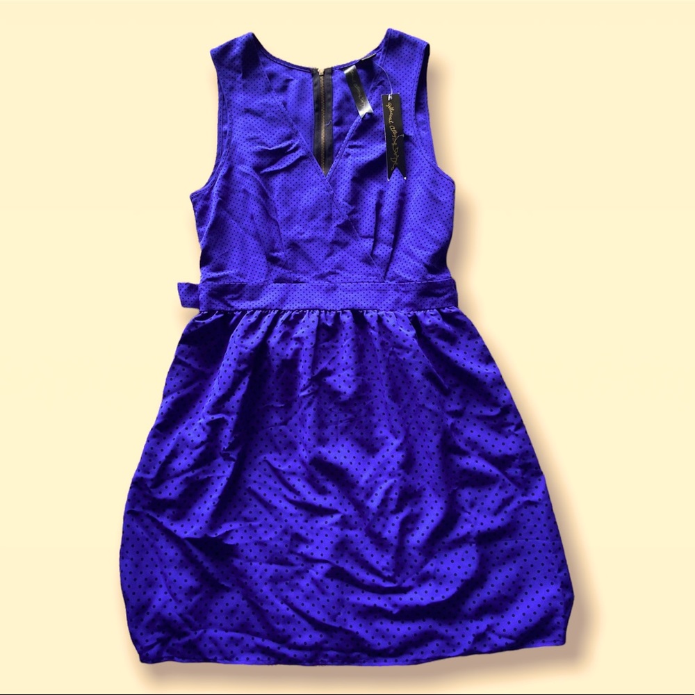 Petticoat Alley Royal Blue Polka Dot Dress